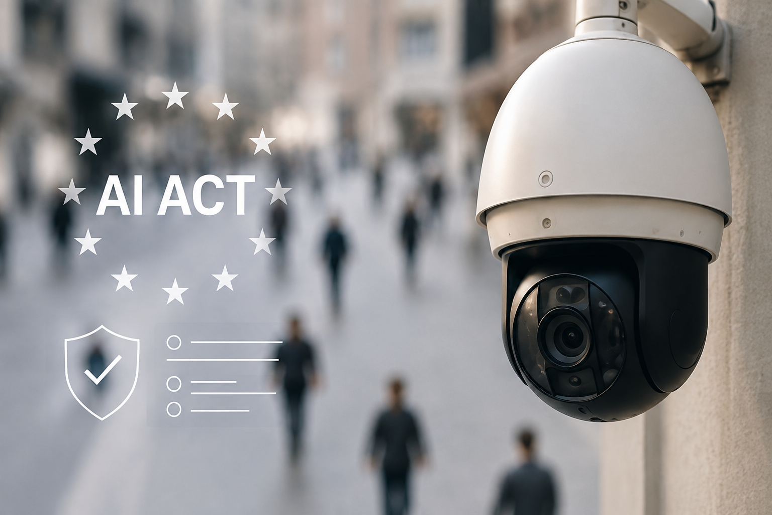 Caméra de vidéoprotection illustrant l'AI Act